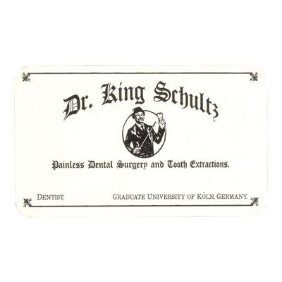 Lot #1230 - Dr. King Schultz's (Christoph Waltz) Production-Made Dentist Card ### DJANGO UNCHAINED (2012)