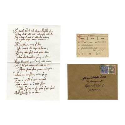 Lot #1286 - M. Gustave's (Ralph Fiennes) Envelope, Poem, and Train Ticket ### THE GRAND BUDAPEST HOTEL (2014)