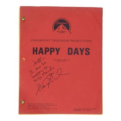 Lot #1299 - Henry Winkler-Autographed Revised Shooting Script ### HAPPY DAYS (1974-1984)