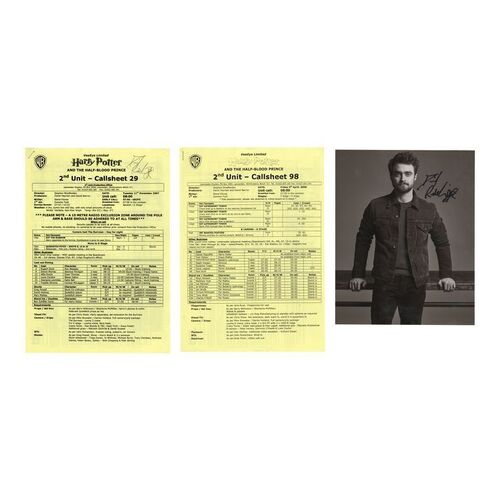 Lot #1304 - Daniel Radcliffe-Autographed Call Sheet and Photo ### HARRY POTTER AND THE HALF-BLOOD PRINCE (2009)