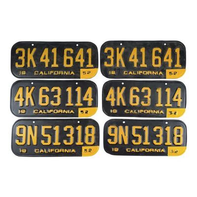 Lot #1364 - Set of Six 1952 California License Plates ### L.A. CONFIDENTIAL (1997)