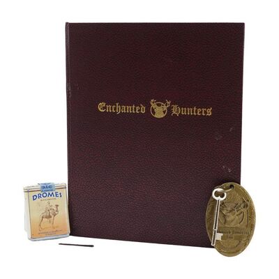 Lot #1376 - Clare Quilty's (Frank Langella) Cigarettes with Bloody Hairpin, Enchanted Hunters Lodge Menu, and Hotel Room Key ### LOLITA (1997)