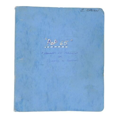 Lot #1420 - Charlie Sheen's Bound Script with Production Photo ### MEN AT WORK (1990)