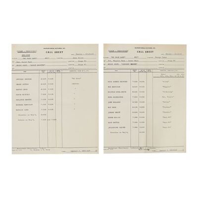 Lot #1436 - Pair of Production Call Sheets ### MY FAIR LADY (1964)