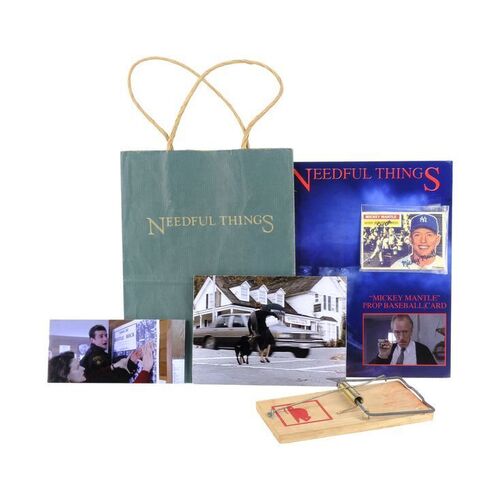 Lot #1438 - "Mickey Mantle" Baseball Card with Mouse Trap and Shopping Bag ### NEEDFUL THINGS (1993)