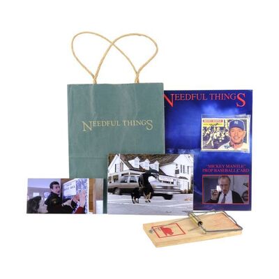 Lot #1438 - "Mickey Mantle" Baseball Card with Mouse Trap and Shopping Bag ### NEEDFUL THINGS (1993)
