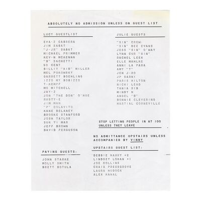 Lot #1459 - Guest List ### P.S I LOVE YOU (2007)