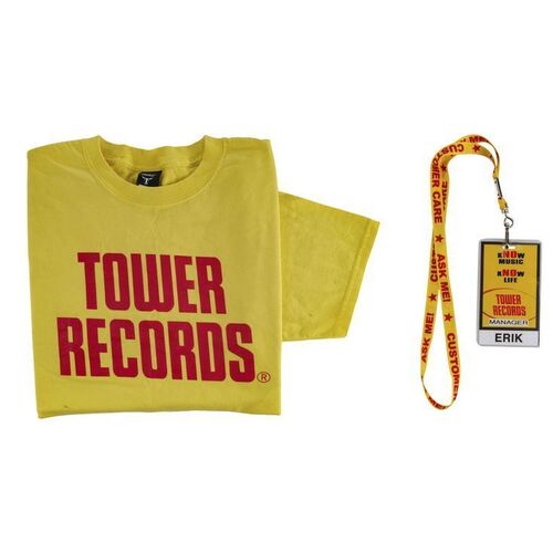 Lot #1468 - Tower Records Shirt and Manager Badge ### PAM & TOMMY (2022)