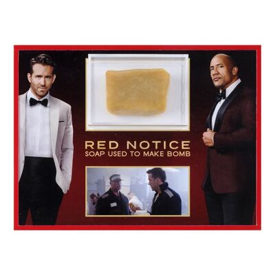 Lot #1494 - Nolan Booth's (Ryan Reynolds) Framed Soap Bomb ### RED NOTICE (2021)