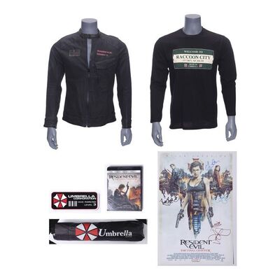 Lot #1498 - Dr. Issacs's (Iain Glenn) Jacket and Cast-Autographed Poster with Crew Gifts ### RESIDENT EVIL: THE FINAL CHAPTER (2016)