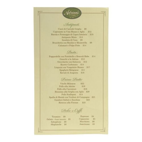 Lot #1505 - Production-Made Adrian's Restaurant Menu ### CREED (2015)