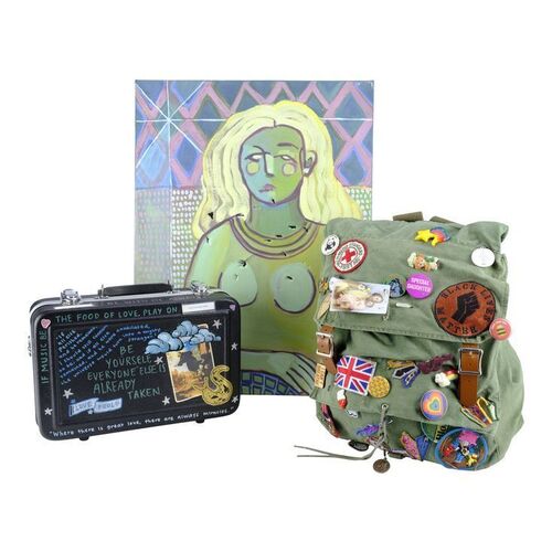 Lot #1526 - Lennie's (Grace Kaufman) Instrument Case and Backpack with Fiona's (Cherry Jones) Distressed Painting ### THE SKY IS EVERYWHERE (2022)