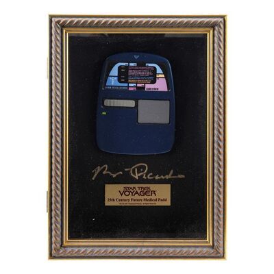 Lot #1559 - Future Medical PADD Replica in Robert Picardo-Autographed Display ###