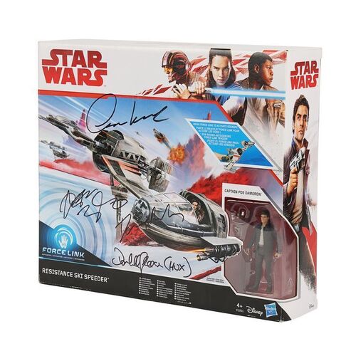 Lot #1592 - Cast-Autographed Force Link Resistance Ski Speeder Toy Vehicle ### STAR WARS: THE FORCE AWAKENS (2015)