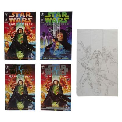 Lot #1609 - William Plumb Collection: Hand-Drawn Dave Dorman Dark Empire #6 Cover and Set of Four Comics ### STAR WARS: DARK EMPIRE (1991-1992)