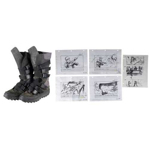 Lot #1624 - Starship Trooper Mobile Infantry Boots and Set of Printed Storyboards ### STARSHIP TROOPERS (1997)