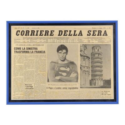 Lot #1640 - Framed Production-Made Evil Superman (Christopher Reeve) Corriere Della Sera Newspaper Cover ### SUPERMAN III (1983)