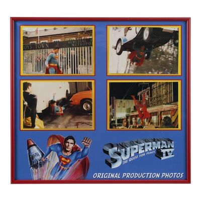 Lot #1641 - Set of Four Production Photos in Display ### SUPERMAN IV: THE QUEST FOR PEACE (1987)