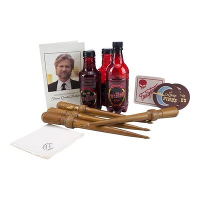 Lot #1660 - Set of Tru Blood Bottles, Stakes, Handkerchief, and Terry Bellefleur's (Todd Lowe) Funeral Program, and Coasters ### TRUE BLOOD (2008-2014)