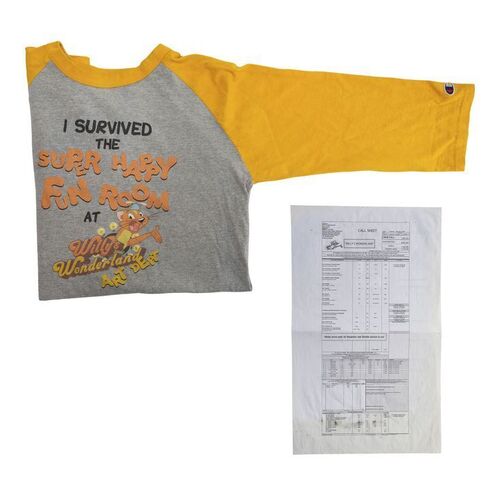 Lot #1679 - Art Department Crew Shirt and Call Sheet ### WILLY'S WONDERLAND (2021)