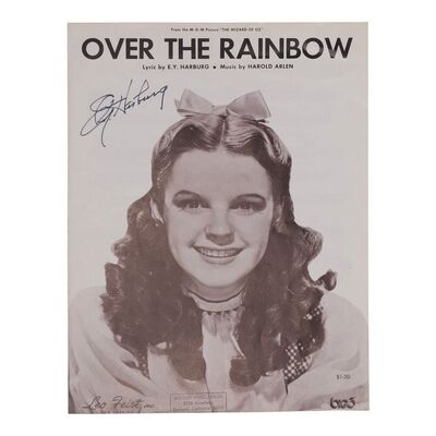 Lot #1680 - E.Y. Harburg-Autographed "Over the Rainbow" Sheet Music ### THE WIZARD OF OZ (1939)