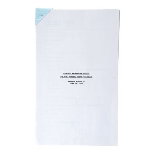 Lot #1685 - Fox Mulder's (David Duchovny) Hypno-Regression Transcript ### THE X-FILES (T.V. SERIES, 1993 - 2002)