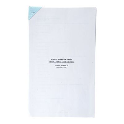 Lot #1685 - Fox Mulder's (David Duchovny) Hypno-Regression Transcript ### THE X-FILES (T.V. SERIES, 1993 - 2002)