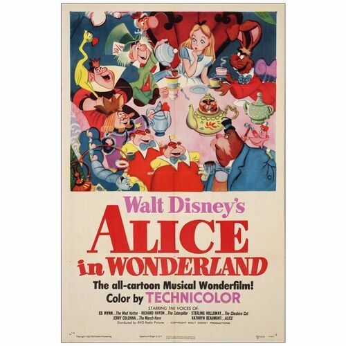 5: One Sheet (27" x 41" ); Very Fine- Folded ### ALICE IN WONDERLAND (1951)