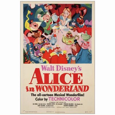 5: One Sheet (27" x 41" ); Very Fine- Folded ### ALICE IN WONDERLAND (1951)