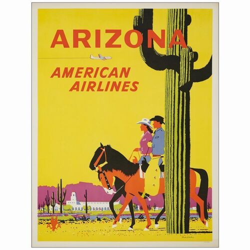 9: Travel Poster (30" x 40"); Very Fine on Linen ### AMERICAN AIRLINES (1955)