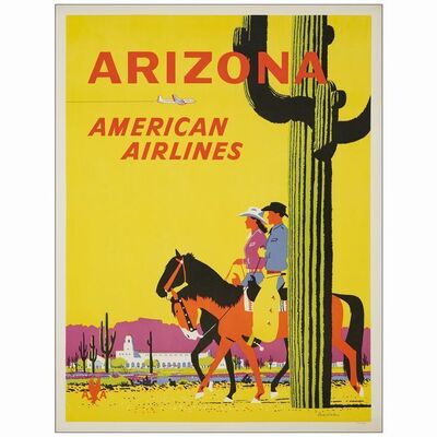9: Travel Poster (30" x 40"); Very Fine on Linen ### AMERICAN AIRLINES (1955)