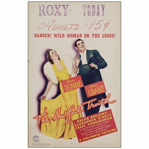 16: Window Card (14" x 22" ); Fine+ ### THE AWFUL TRUTH (1937)