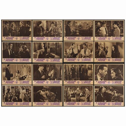 25: Italian Complete Set of Photobustas (16) with Sleeve (13.5" x 19" ); Very Fine+ ### THE BIG SLEEP (1947)