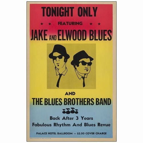 32: Prop Window Card (14" x 22" ); Fine+ ### THE BLUES BROTHERS (1980)