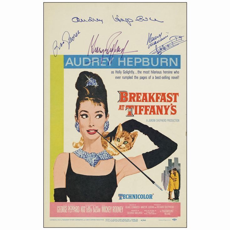 33: Window Card (14 x 22 ) Autographed by Audrey Hepburn, George ...