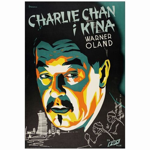 56: Full Bleed Swedish One Sheet (27" x 39" ); Very Fine on Linen ### CHARLIE CHAN IN SHANGHAI (1935)
