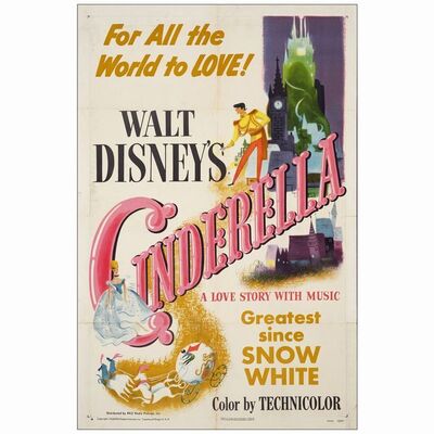 57: One Sheet (27" x 41" ); Very Fine- Folded ### CINDERELLA (1950)