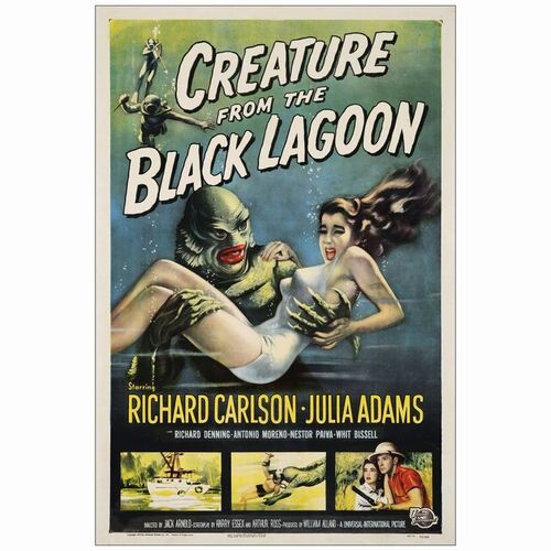 63: One Sheet (27" x 41" ); Very Fine+ on Linen ### CREATURE FROM THE BLACK LAGOON (1954)