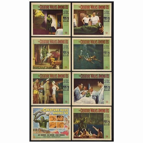 66: Lobby Card Set of (8) (11" x 14"); Very Fine- ### THE CREATURE WALKS AMONG US (1956)