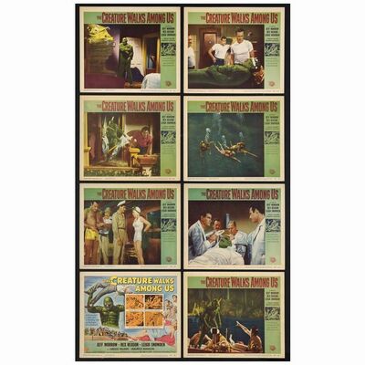 66: Lobby Card Set of (8) (11" x 14"); Very Fine- ### THE CREATURE WALKS AMONG US (1956)