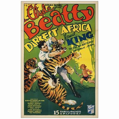 67: One Sheet (27" x 41" ); Fine- Folded ### DARKEST AFRICA (1936)