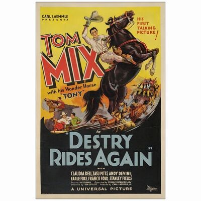 72: One Sheet (27" x 41"); Style A; Fine+ on Linen ### DESTRY RIDES AGAIN (1932)