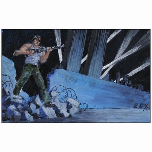 85: Hand Painted Preliminary Concept Artwork (5" x 8" ); Near Mint ### ESCAPE FROM NEW YORK (1981)