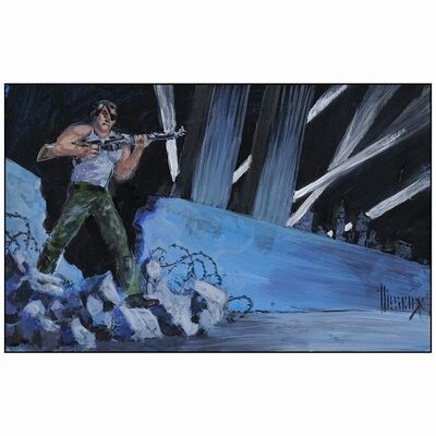 85: Hand Painted Preliminary Concept Artwork (5" x 8" ); Near Mint ### ESCAPE FROM NEW YORK (1981)