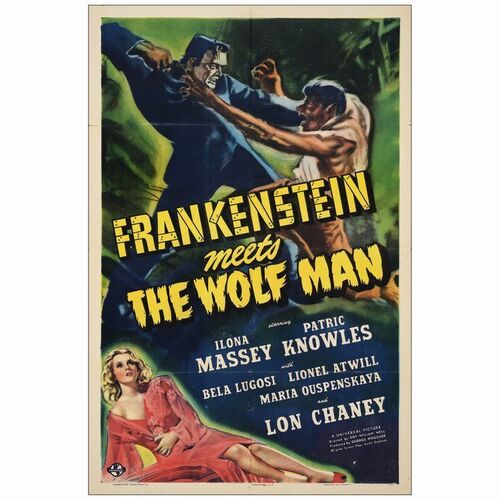 91: One Sheet (27" x 41"); Very Fine- Folded ### FRANKENSTEIN MEETS THE WOLF MAN (1943)