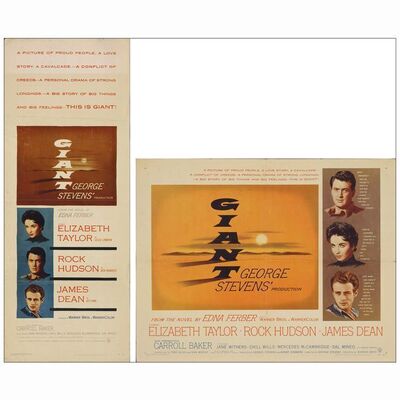 93: Half Sheet & Insert (22" x 28" & 14" x 36"); Very Fine Folded ### GIANT (1956)