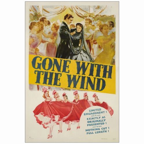 101: One Sheet (27" x 41" ); Style DP, First Wide Release; Very Fine- on Linen ### GONE WITH THE WIND (1940)