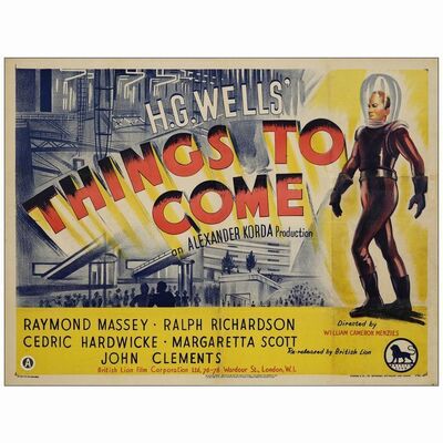 114: British Quad (30" x 40"); Fine on Paper ### H.G. WELLS' THINGS TO COME (R-1948)