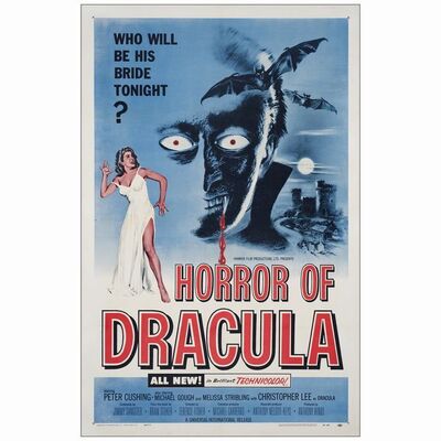 122: One Sheet (27" x 41" ); Blue Printing; Very Fine- on Linen ### HORROR OF DRACULA (1958)