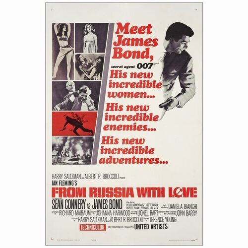 138: One Sheet (27" x 41.5"); Very Fine- on Linen ### JAMES BOND: FROM RUSSIA WITH LOVE (1963)
